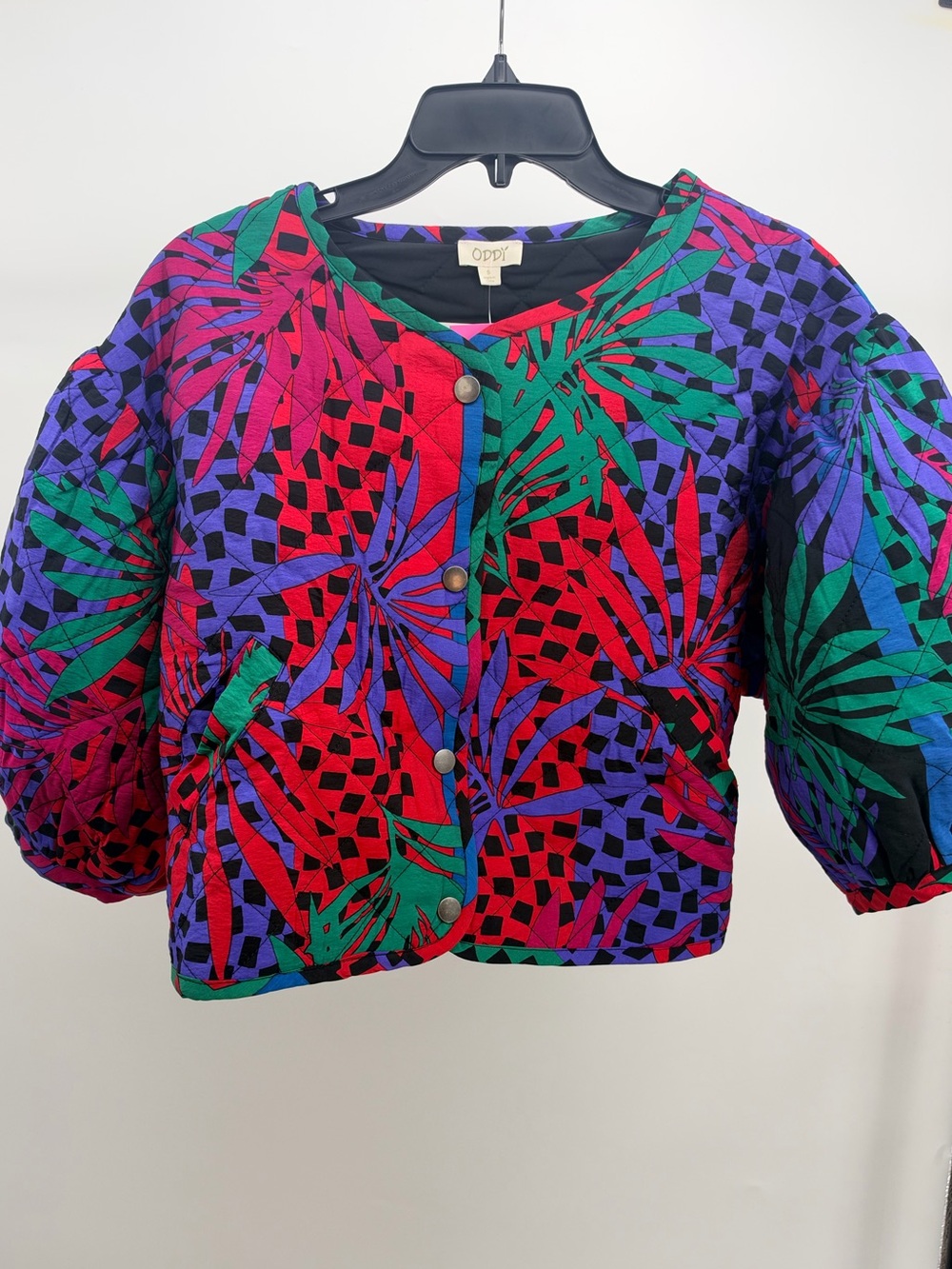 Multicolor Tropical-Print Women’s Tunic Top